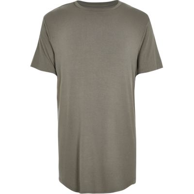 Grey longer length loose fit t-shirt